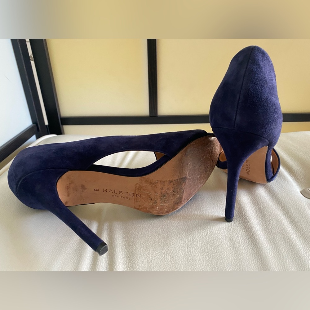 Halston Heritage Suede D'Orsay Pumps, Size 8 - Picture 2 of 7
